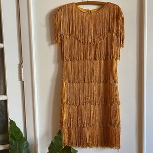 Vintage Gold Fringe Dress